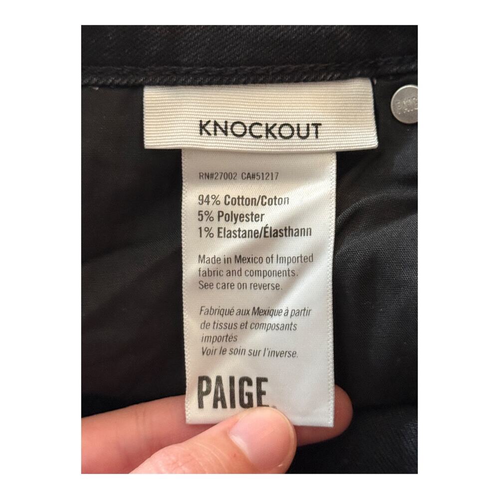 Paige flaunt knockout distressed jean black size 24 - Picture 7 of 8